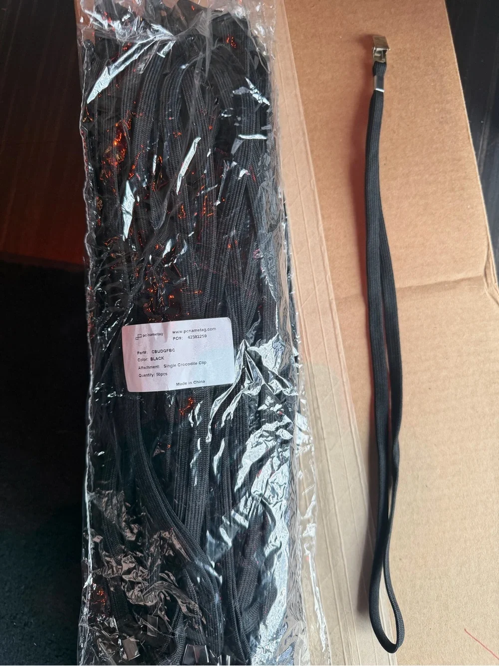 150 Brand New Black Lanyard Card Holder with Metal Clip